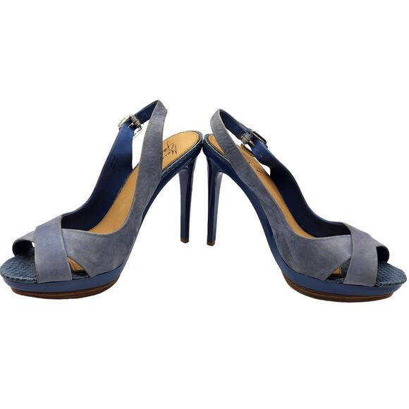 Badgley Mischka Platform Open Toe Stiletto Slingback Shoe 9.5 - Picture 5 of 8